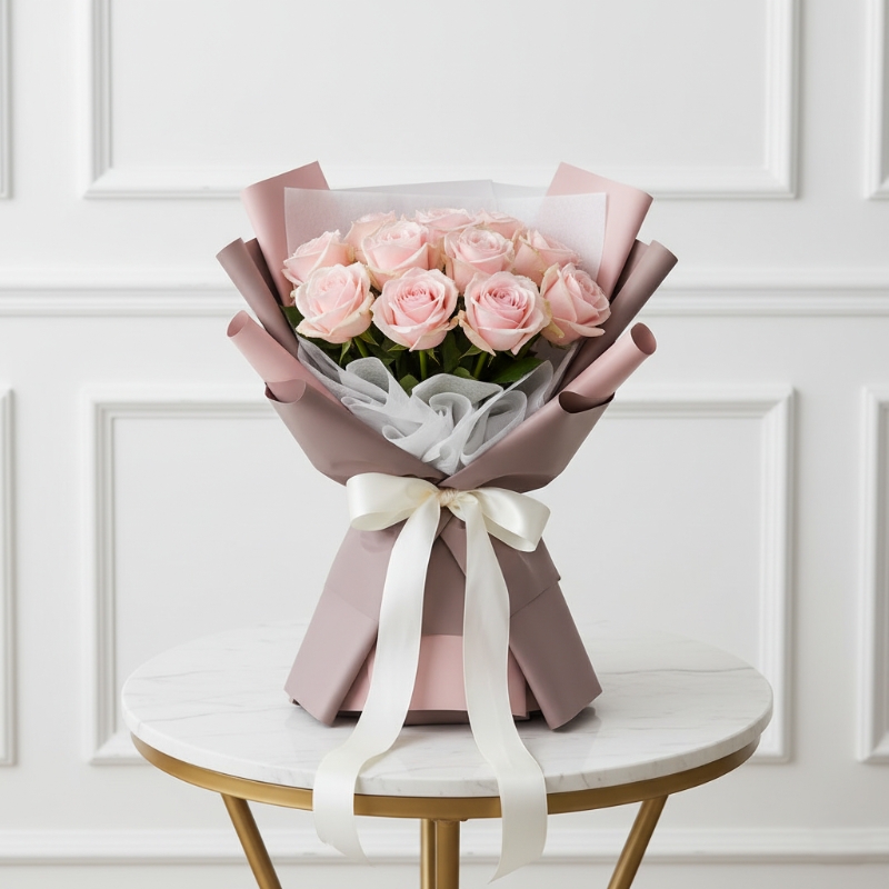 Bouquet Pink Mondial Roses