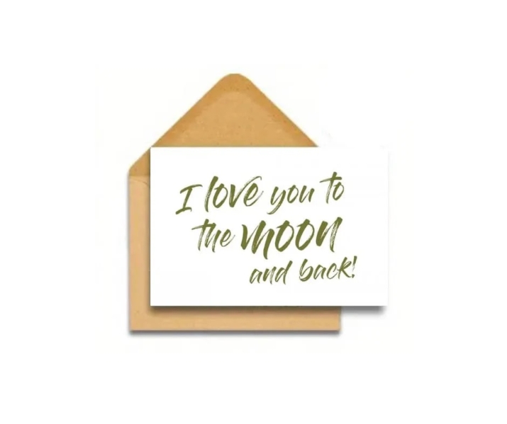 'I Love You to the Moon and Back' Mini Greeting Card