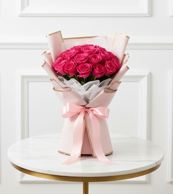 Hot Pink Roses Bouquet