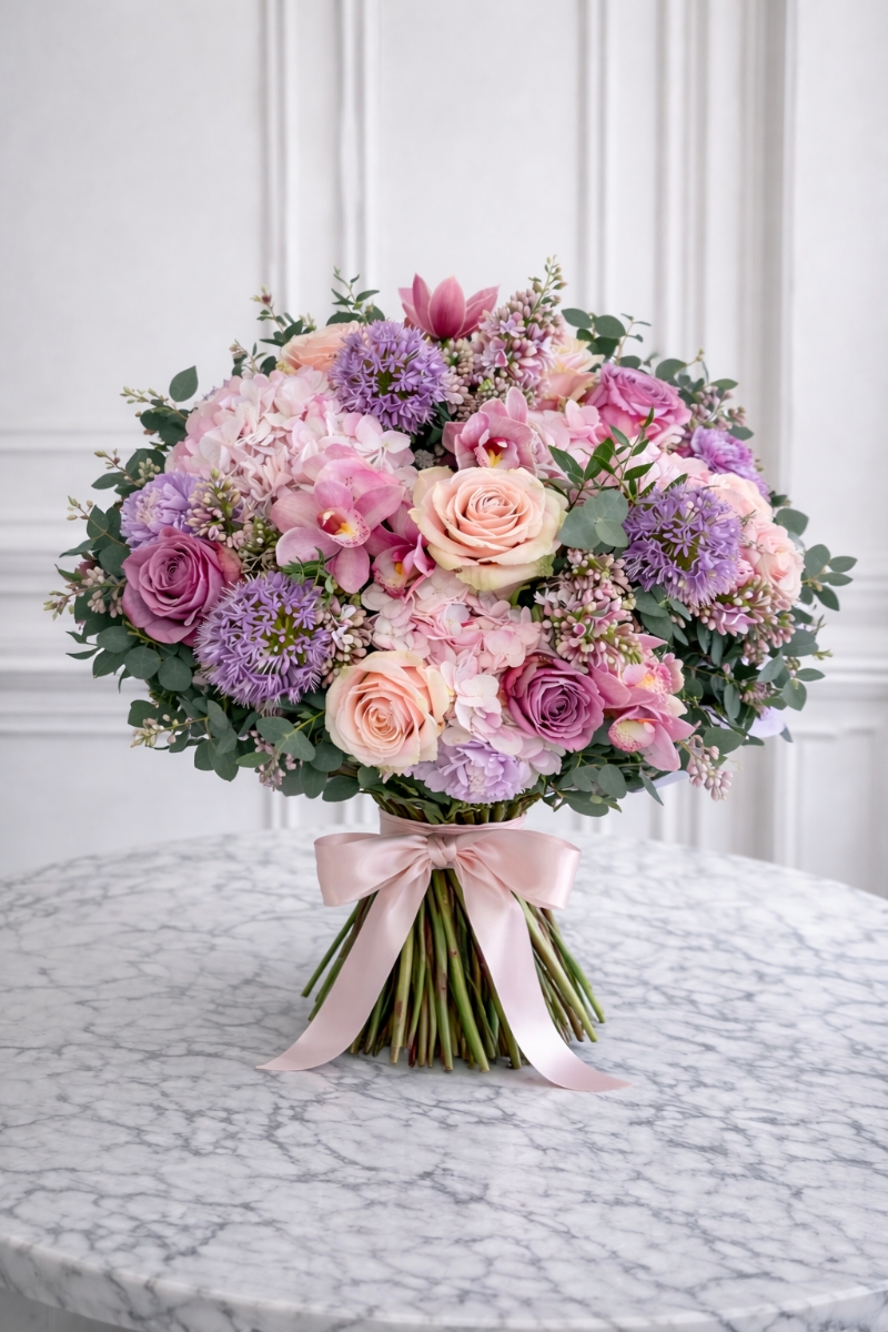 Luxury Cymbidium Orchid & Hydrangea Bouquet