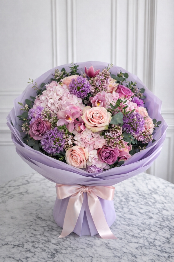 Luxury Cymbidium Orchid & Hydrangea Bouquet