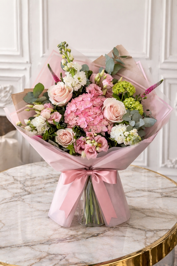 Roses & Hydrangea Blush Bouquet