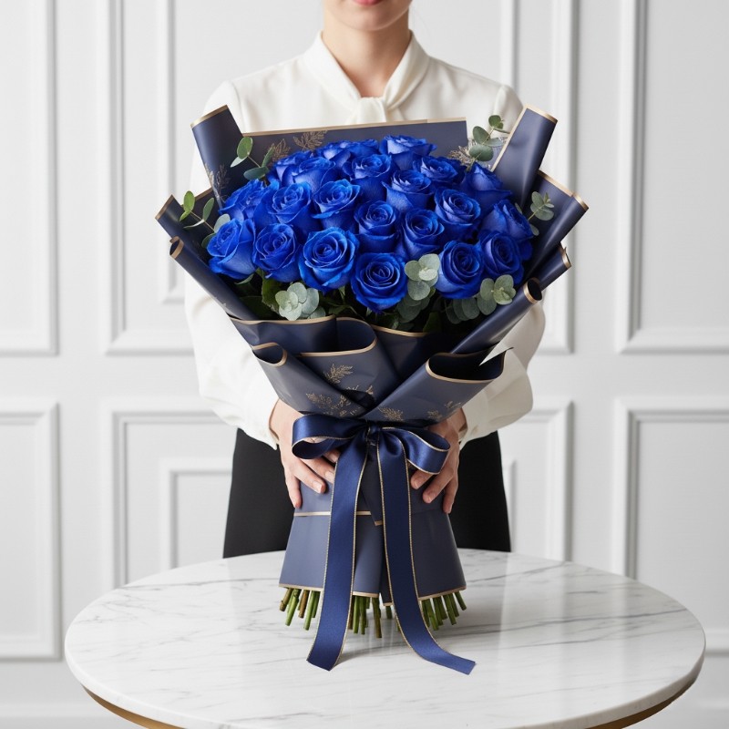 Royal Blue Roses Bouquet