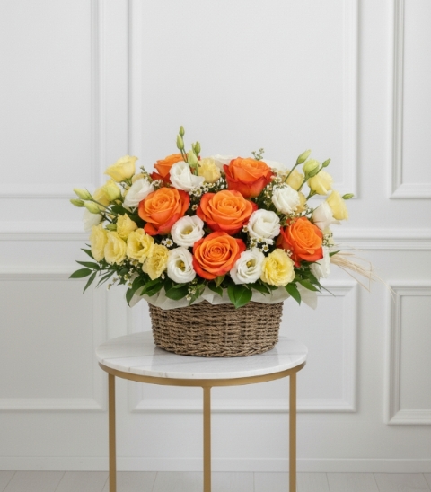 Golden Ember Basket Arrangement
