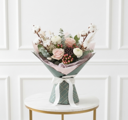 Cotton Rose Winter Bouquet