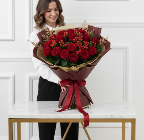 Festive Rose Bouquet