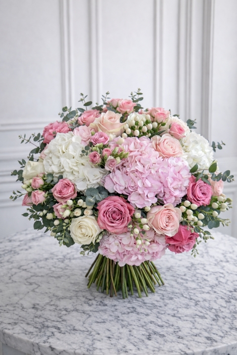 Luxury Pink Hydrangea & Rose Bouquet