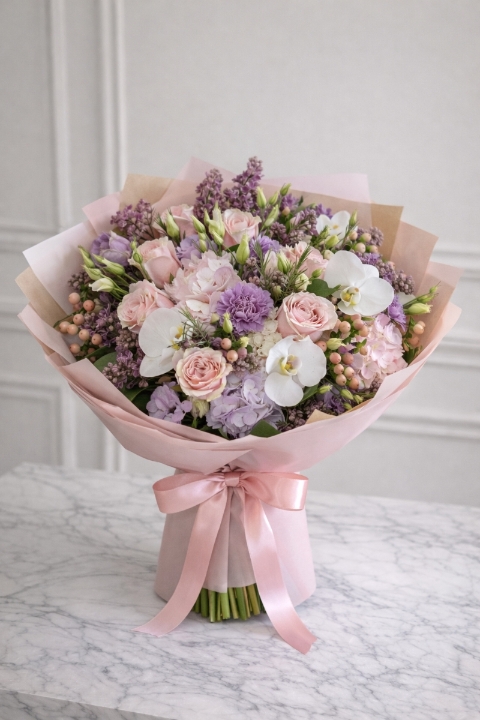 Orchid & Hydrangea Lilac Dream Bouquet
