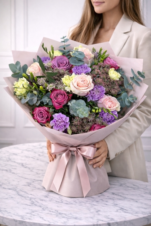 Pastel Garden Hand Tied Bouquet