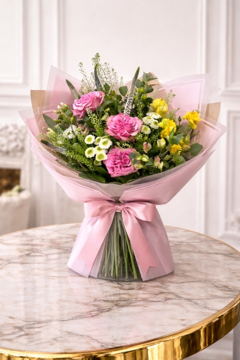 Pink & Yellow Garden Bouquet