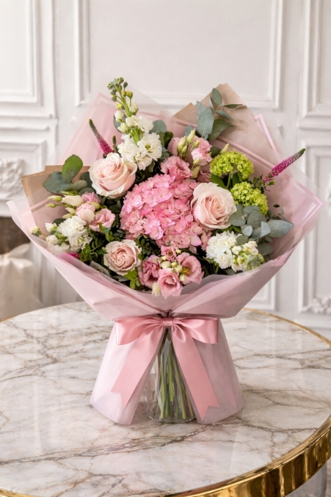 Roses & Hydrangea Blush Bouquet