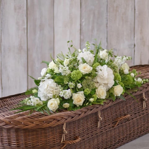 White Grace Casket Spray